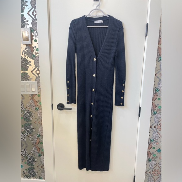 Zara Navy Sweater Dress - Picture 1 of 3